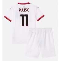 Dětský fotbalový dres AC Milan Christian Pulisic #11 2024-25 Venkovní Krátký Rukáv (+ trenýrky)